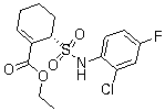 (6S)-6-[[(2-Chloro-4-fluorophenyl)amino]sulfonyl]-1-cyclohexene-1-carboxylic acid ethyl ester molecular structure (CAS 243984-10-3)