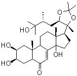 (2beta,3beta,5beta,22R,24R)-2,3,14,25-Tetrahydroxy-20,22-[(1-methylethylidene)bis(oxy)]-ergost-7-en-6-one molecular structure (CAS 245323-24-4)