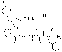 Glycyl-L-tyrosyl-L-prolylglycyl-L-lysyl-L-phenylalaninamide molecular structure (CAS 245443-52-1)