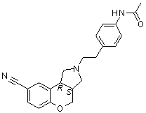 N-[4-[2-[(3aS,9bR)-8-Cyano-1,3a,4,9b-tetrahydro[1]benzopyrano[3,4-c]pyrrol-2(3H)-yl]ethyl]phenyl]acetamide molecular structure (CAS 245514-32-3)