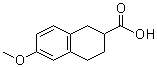 结构式 CAS# 2471-69-4, 6-甲氧基-1,2,3,4-四氢萘-2-羧酸