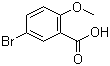 结构式 CAS# 2476-35-9, 5-溴-2-甲氧基苯甲酸; 2-甲氧基-5-溴苯甲酸