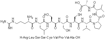 L-精氨酰-L-亮氨酰-L-丝氨酰-L-丝氨酰-L-半胱氨酰-L-缬氨酰-L-脯氨酰-L-缬氨酰-L-丙氨酸分子结构 (CAS 249755-84-8)
