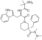 结构式 CAS# 249921-19-5, 阿拉莫林; (3R)-1-(2-甲基丙氨酰-D-色氨酰)-3-苯甲基-3-哌啶 1,2,2-三甲基甲酰肼
