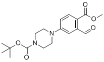 structure of CAS# 2504915-16-4, Tert-butyl 4-(3-formyl-4-(methoxycarbonyl)phenyl)piperazine-1-carboxylate