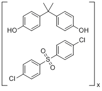 4,4'-(1-methylethylidene)bis-phenol polymer with 1,1'-sulfonylbis(4-chlorobenzene) molecular structure (CAS 25154-01-2)