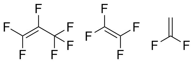 1,1-二氟乙烯/四氟乙烯/1,1,2,3,3,3-六氟丙烯三元共聚物分子结构 (CAS 25190-89-0)