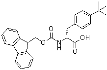 结构式 CAS# 252049-14-2, 4-(叔丁基)-N-[芴甲氧羰基]-D-苯丙氨酸