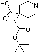 4-[[(tert-butoxyl)carbonyl]amino]-4-piperidinecarboxylic acid molecular structure (CAS 252720-31-3)