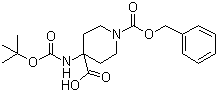 结构式 CAS# 252720-32-4, 4-Boc-氨基哌啶-1,4-二羧酸-1-苄酯; 4-叔丁氧羰基氨基哌啶-1,4-二羧酸-1-苄酯