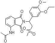 结构式 CAS# 253168-86-4, N-[2-[1-(3-乙氧基-4-甲氧基苯基)-2-(甲基磺酰基)乙基]-2,3-二氢-1,3-二氧代-1H-异吲哚-4-基]乙酰胺