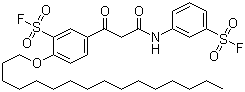 5-[3-[[3-(Fluorosulfonyl)phenyl]amino]-1,3-dioxopropyl]-2-(hexadecyloxy)benzenesulfonyl fluoride molecular structure (CAS 2537-11-3)
