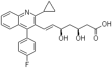 (3S,5R,6E)-7-[2-Cyclopropyl-4-(4-fluorophenyl)-3-quinolinyl]-3,5-dihydroxy-6-heptenoic acid molecular structure (CAS 254452-86-3)