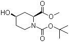 structure of CAS# 254882-06-9, (2S,4R)-1-tert-Butyl 2-methyl 4-hydroxypiperidine-1,2-dicarboxylate;(2S,4R)-N-Boc-4-Hydroxypiperidine-2-carboxylic acid methyl ester