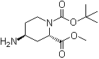 (2S,4S)-4-Amino-1,2-piperidinedicarboxylic acid 1-(1,1-dimethylethyl) 2-methyl ester molecular structure (CAS 254882-09-2)