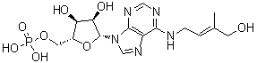N-[(2E)-4-Hydroxy-3-methyl-2-buten-1-yl]-5'-adenylic acid molecular structure (CAS 25615-16-1)