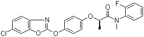 structure of CAS# 256412-89-2, Metamifop;(2R)-2-[4-[(6-Chloro-2-benzoxazolyl)oxy]phenoxy]-N-(2-fluorophenyl)-N-methylpropanamide