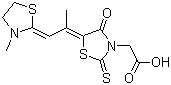5-[1-Methyl-2-(3-methylthiazolidin-2-ylidene)ethylidene]-4-oxo-2-thioxothiazolidin-3-acetic acid molecular structure (CAS 25651-76-7)