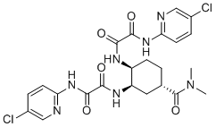 structure of CAS# 2568974-02-5, Edoxaban Dipyridine Impurity;N'-(5-chloropyridin-2-yl)-N-[(1S,2R,4S)-2-[[2-[(5-chloropyridin-2-yl)amino]-2-oxoacetyl]amino]-4-(dimethylcarbamoyl)cyclohexyl]oxamide