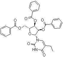 结构式 CAS# 25692-02-8, 5-乙基-2',3',5'-三-O-苯甲酰基尿苷
