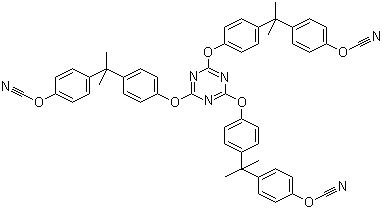 Cyanic acid (1-methylethylidene)di-4,1-phenylene ester homopolymer molecular structure (CAS 25722-66-1)