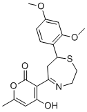 结构式 CAS# 257292-29-8, 3-(7-(2,4-二甲氧基苯基)-2,3,6,7-四氢-(1,4)硫氮杂卓-5-基)-4-羟基-6-甲基吡喃-2-酮