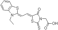 [5-[2-(3-Ethyl-3H-benzothiazol-2-ylidene)ethylidene]-4-oxo-2-thioxothiazolidin-3-yl]acetic acid molecular structure (CAS 25962-03-2)