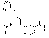 structure of CAS# 260264-93-5, (alphaR)-N-[(1S)-2,2-Dimethyl-1-[(methylamino)carbonyl]propyl]-alpha-[(1S)-1-(formylhydroxyamino)ethyl]benzenepentanamide;GI 254023X; GI 4023; SRI 028594