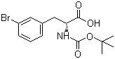 结构式 CAS# 261360-77-4, Boc-D-3-溴苯丙氨酸; N-叔丁氧羰基-3-溴苯基-D-丙氨酸