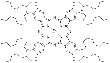 结构式 CAS# 261504-18-1, 2,3,9,10,16,17,23,24-八(辛氧基)-29H,31H-酞菁锌