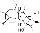 structure of CAS# 26166-37-0, Denudatine;(3R,6aS,6bS,7S,8R,10R,10aS,11R,11aR,13R)-1-Ethyldodecahydro-3-methyl-9-methylene-8,10a-ethano-11,3,6a-ethanylylidene-8H-indeno[2,1-b]azocine-7,10-diol