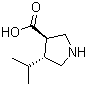 结构式 CAS# 261896-36-0, (3R,4R)-4-异丙基吡咯烷-3-羧酸