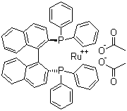 Diacetato[(S)-(-)-2,2'-bis(diphenylphosphino)-1,1'-binaphthyl]ruthenium(II) molecular structure (CAS 261948-85-0)