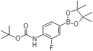 4-(tert-Butoxycarbonylamino)-3-fluorophenylboronic acid pinacol ester molecular structure (CAS 262444-42-8)