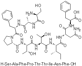 L-Seryl-L-alanyl-L-phenylalanyl-L-prolyl-L-threonyl-L-threonyl-L-isoleucyl-L-asparaginyl-L-phenylalanine molecular structure (CAS 263766-33-2)