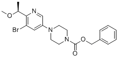structure of CAS# 2641451-78-5, benzyl 4-[5-bromo-6-[(1S)-1-methoxyethyl]-3-pyridyl]piperazine-1-carboxylate;benzyl (S)-4-(5-bromo-6-(1-methoxyethyl)pyridin-3-yl)piperazine-1-carboxylate