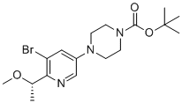 tert-butyl 4-[5-bromo-6-[(1S)-1-methoxyethyl]pyridin-3-yl]piperazine-1-carboxylate molecular structure (CAS 2641824-76-0)