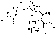 N-Acetyl-2-O-(5-bromo-4-chloro-1H-indol-2-yl)-alpha-neuraminic acid molecular structure (CAS 265979-52-0)