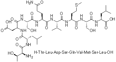L-Threonyl-L-leucyl-L-alpha-aspartyl-L-seryl-L-glutaminyl-L-valyl-L-methionyl-L-seryl-L-leucine molecular structure (CAS 267000-63-5)
