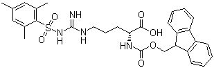 structure of CAS# 268204-88-2, N-Fmoc-N'-(mesitylene-2-sulfonyl)-D-arginine;Fmoc-D-Arg(mts)-OH