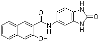 结构式 CAS# 26848-40-8, 色酚 AS-BI; 5-(2'-羟基-3'-萘甲酰胺基)-2-苯并咪唑酮