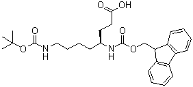 (4S)-8-[[(1,1-Dimethylethoxy)carbonyl]amino]-4-[[(9H-fluoren-9-ylmethoxy)carbonyl]amino]octanoic acid molecular structure (CAS 268542-17-2)