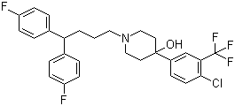 结构式 CAS# 26864-56-2, 五氟利多; 1-[4,4-双(4-氟苯基)丁基]-4-[4-氯-3-(三氟甲基)苯基]-4-哌啶醇