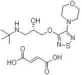 结构式 CAS# 26921-17-5, (S)-马来酸噻吗洛尔; (S)-3-[3-(叔丁基氨基)-2-羟基丙氧基]-4-吗啉基-1,2,5-噻二唑马来酸盐