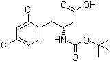 structure of CAS# 269396-53-4, Boc-(R)-3-Amino-4-(2,4-dichlorophenyl)butyric acid;(betaR)-2,4-Dichloro-beta-[[(tert-butoxy)carbonyl]amino]benzenebutanoic acid