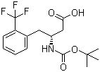 N-叔丁氧羰基-(R)-3-氨基-4-(2-三氟甲基苯基)丁酸分子结构 (CAS 269396-77-2)