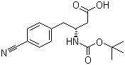 structure of CAS# 269726-86-5, Boc-(R)-3-Amino-4-(4-cyanophenyl)butyric acid;(betaR)-4-Cyano-beta-[[(tert-butoxy)carbonyl]amino]benzenebutanoic acid
