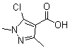 结构式 CAS# 27006-82-2, 5-氯-1,3-二甲基-4-吡唑羧酸