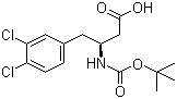structure of CAS# 270063-51-9, Boc-(S)-3-Amino-4-(3,4-dichlorophenyl)butanoic acid;(betaS)-3,4-Dichloro-beta-[[(tert-butoxy)carbonyl]amino]benzenebutanoic acid