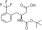 结构式 CAS# 270065-74-2, N-叔丁氧羰基-(S)-3-氨基-4-(2-三氟甲基苯基)丁酸